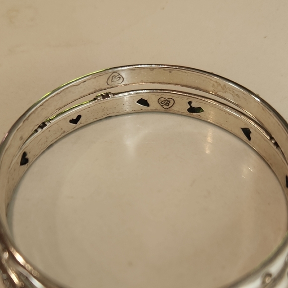 Brighton Silver Heart & Scroll Stackable Bangle Set - Picture 2 of 4